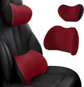 Car Headrest & Lumbar Support Cushion, Car Headrest and Lumbar Support, Ergonomic Car Seat Headrest & Lumbar Cushion, Car Head Rest and Lumbar Pillow Set for Neck Back Pain Relief (Wine)