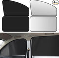 NTNEV Car Side Window Sun Shades, Shades with Magnets, Shade for Baby, Strong-Light Blocking & UV Protection Privacy Auto Accessories (One Black, One Silver)