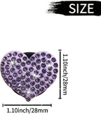 Bling Heart 8pcs Air Vent Clips, Crystal Heart Air Fresheners Vent Clips Rhinestone Diamond Car Decoration Cute Car Accessories for Women Girls (Purple)