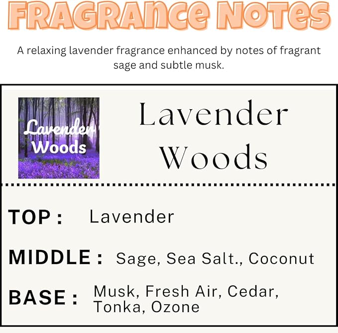 Car Air Freshener | Lavender Woods Scent Car Fresheners for Women & Men | Long Lasting Fragrance Car Scents | Air Diffuser with Car Vent Clip (2 Pack Car Scent), Clear
