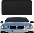 Windshield Sun Shade Foldable Car Front Window Covers for Car Accessories Sun Heat UV Rays Visor Protector Protection for Universal Cars SUV Truck (Solid Black)