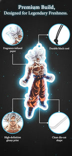 PumpCar car air freshener 2-piece double-sided Goku Ultra Instinct hanging cherry-scented for rearview mirror Car Interior Accessories Household Gifts…