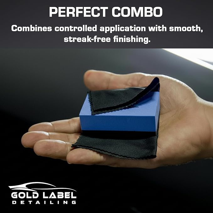 Sponge Applicator Kit 3 Pack with Microfiber Cloths | Perfect for Ceramic Coating, Nano Coating, Glass Coating, Tire Shine Detailing (3" Sponge Kit)