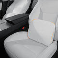 Memory Foam Lumbar Support Pillow for Tesla Model 3 Model Y Model S/X Cybertruck Model 3 Hidden Model Y Juniper Accessories - Mid/Lower Back Support Cushion for Car Seat (White)
