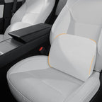 Memory Foam Lumbar Support Pillow for Tesla Model 3 Model Y Model S/X Cybertruck Model 3 Hidden Model Y Juniper Accessories - Mid/Lower Back Support Cushion for Car Seat (White)