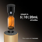 Waterless Essential Oil Diffuser, 7 Colors LED Light, Battery Powered Mini Scent Air Machine, Aromatherapy Mist Diffuser for Home Room Car Office (Gold)