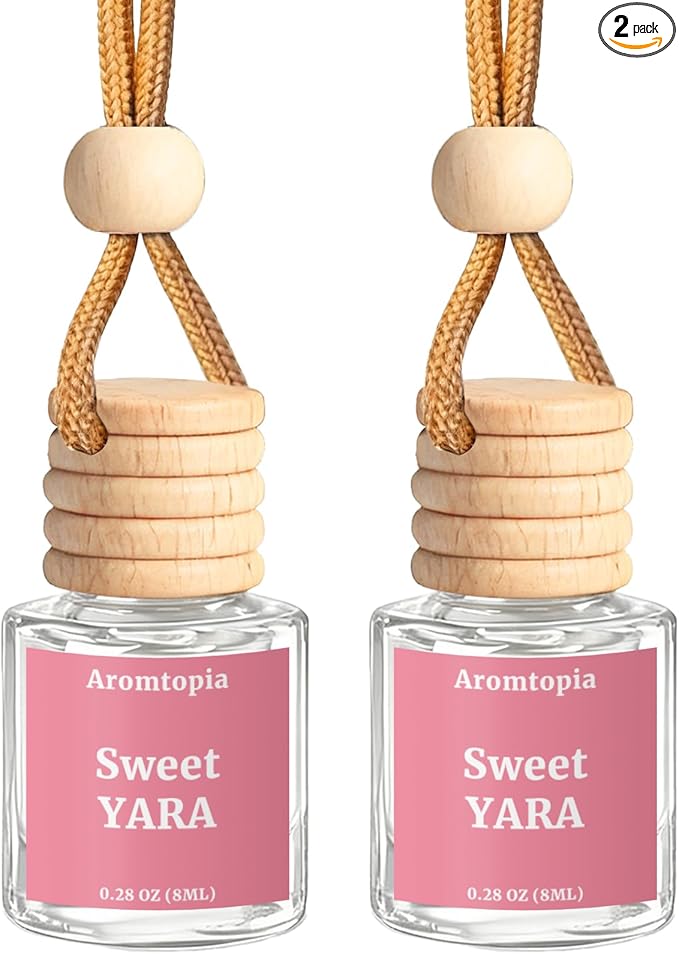 Car Air Fresheners, Hanging Car Essential Oil Diffuser-Sweet YARA, Aromtopia Long-Lasting Odor Eliminator Automotive Air Fragrance, Great Small Hostess Gift, Pack of 2