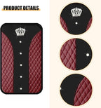 Bling Car Center Console Cover, Crown Crystal Rhinestones Vehicle Armrest Mat Protector, Anti Slip Sparkling Automotive Arm Rest Seat Box Cushion Pad Decor Accessories, Universal Fit (Wine Red)