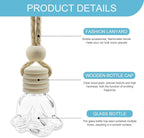 5PCS Hanging Car Air Freshener, Car Air Freshener Diffuser, 8ml Empty Glass Auto Oil Perfume Aromatherapy Diffuser Charms, Refillable Perfume Bottles for Most Vehicles (Rose, Style 1)