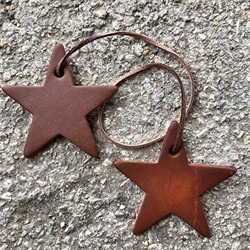 Air Flair | Leather Car Air Freshener | Double Star (Brown, Butt Naked Scent)