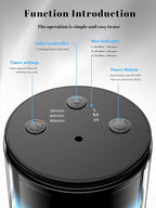 Waterless Diffuser for Essential Oil: Mini Battery Scent Diffuser for Room&Home&Car with 9 Colors LED Light - Aroma Cool Mist Machine Charcoal Black