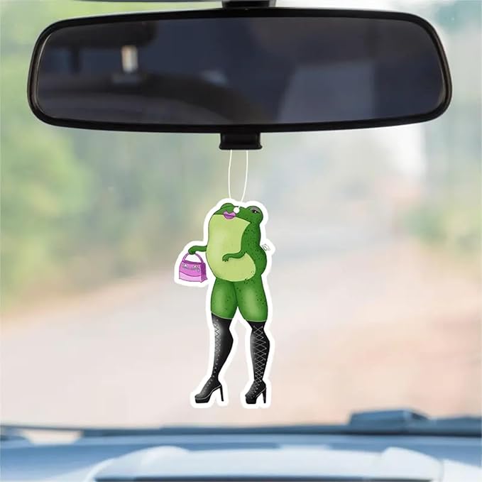 Rawan 4 Pack Car Air Freshener Frog - Cute Funny Decor Hanging Fresheners for Car Interior, Room Decorations
