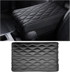 Ziciner Car Center Console Cover, Leather Memory Foam Armrest Cushion Protection Pad, Waterproof Hand Rest Pillow with Height Increase, Universal Accessory for Most Car (Black)