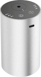 URPOWER Waterless Essential Oil Diffuser: No Water Needed Battery Operated Scent Diffuser - Cordless & Mini Essential Oil Machine Aluminum for Car Home Office(Silver)