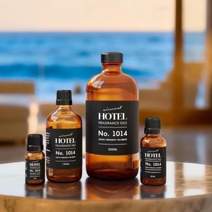 AirScent Hotel Diffuser Oil No. 1014 - The Iconic 5-Star Hotel Coastal Blend - Lemon Bergamot Sea Breeze - 10 mL Premium Fragrance Oil for Ultrasonic and Waterless Diffusers and Crafting