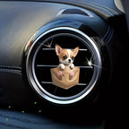 2-Piece Cartoon Dog 2D Acrylic Car Air Vent Decoration & Solid Air Freshener – Fun & Cute Dog Design for Car AC Vents, Long-Lasting Fragrance, Perfect Car Accessory