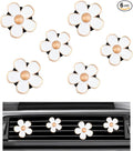 6PCS Car Air Vent Clip, Daisy Flower Auto Scents Air Freshener Clip with 6 Fragrance Piece, Decorative Auto Air Conditioning Clip for Women Girl, Universal Car Accessories (White)