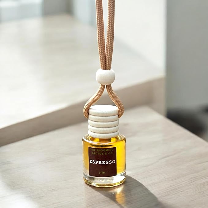 Car Diffuser with Refill included | Car scented on the go | Car Air Freshener Hanging | Long Lasting Fragrance | Phthalate Free Fragrance. (Espresso)