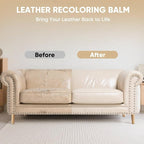 Leather Recoloring Balm - Scratch Repair & Color Restore Kit for Faded Leather, Couch & Car Seats - 10OZ Restorer Balm for Furniture, Auto Interior, Vinyl, Accessories (Beige)