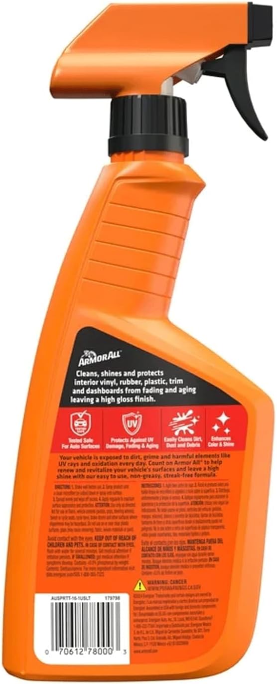 Ultra Shine Protectant Spray by Armor All, Car Interior Cleaner Spray with UV Protection Against Cracking and Fading, 16 Fl Oz, 4 Packs