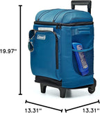 Coleman 42-Can Soft Rolling Cooler with Wheels, Leak-Proof Portable Insulated Chiller with 12+ Hour Ice Retention, Made with Recycled Materials