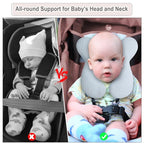 Upgraded Baby Head Support Pillow for Newborn Toddler, Soft Cotton Baby Travel Pillow for Car Seats and Strollers, Blue