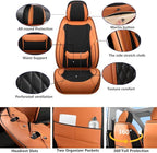 Front Seat Car Seat Covers Custom Fit for Ford Fusion 2007-2020 - Premium Faux Leather with Lumbar Support | Breathable, Waterproof, Anti-Slip, Durable (Black&Brown,Front Seat)