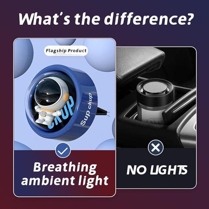 DAYUJIAN Cartoon Car Air Fresheners Astronaut Automotive Air Outlet Cute Car Diffuser Creative Glowable Car Perfume Decoration Aromatherapy Ornament Car Vent Accessories