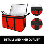 Bodaon 2-Pack Insulated Food Delivery Bag for Hot/Cold Meal, XXX-Large Cooler Bags, Pizza Delivery Bag for Commercial Delivery, Insulated Grocey Thermal Bag, Red