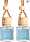 Car Air Freshener Diffuser 2 Pack, Hanging Car Fragrance Diffuser - Fresh Linen Fragrance Oil Air Diffuser for Car, Long Lasting Refreshing Fragrance Gift, Pack of 2