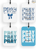 4 Pcs Pray Car Air Fresheners for Women Blue Pray Car Accessories Christian Religious Air Freshener Cars Decor for Mirror Home Prayer