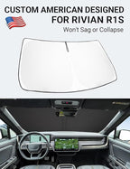 Proadsy Windshield Sun Shade for Rivian R1S 2022-2025 2026 4-Layer Foldable Front Sunshade Protector Sun Visor Blocks UV Rays Keep Car Cooler