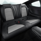 GIANT PANDA Customized Full Set Car Seat Covers Fit Ford Mustang Coupe Hardtop 2015 2016 2017 2018 2019 2020 2021 2022 2023 2024 2025 2026- (Black+Grey)