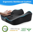 Niceeday Seat Cushion for Office Chair & Car - Premium Memory Foam with Ergonomic U-Shape Design - Enhanced Comfort for Tailbone & Hip Support, Non-Slip Base & Machine Washable Cover
