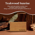 Original Wooden Car Air Freshener & Odor Eliminator - Long Lasting Teak Scent, Natural Essential Oils with Purifying Ingredients, Includes Metal Clip - Starter Kit