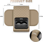Center Console Cover Fit for bZ4X Faux Leather Car Armrest Cushion with Storage Bags, Cup Holder ＆ Phone Storage Multifunctional Middle Console Cover(Beige)
