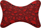 2 Pack Car Neck Pillow Compatible with Red Skulls, Softness Car Headrest Pillow for Driving with Adjustable Strap, Memory Foam Removable Cover, Comfortable Ergonomic Design