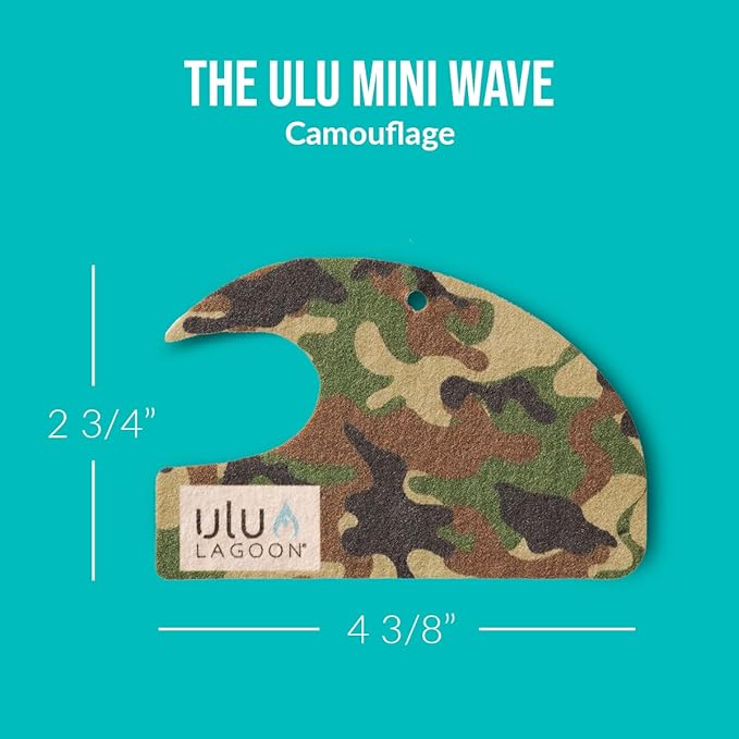 ulu Lagoon Hanging Car Air Freshener | Tropical Beach Coconut Surf Wax Scent Mini Wave | Long Lasting Car Freshener, Closet and Beyond | Made In USA | 3 Pack (Camo)