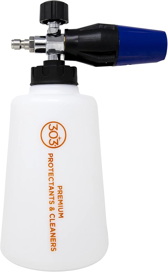 303 Products Foam Cannon for Pressure Washer, Heavy Duty Foam Gun with Anti-Corrosive Stainless-Steel Fitting & Adjustable Foam Spray for Car Wash & Detailing, 2L Reservoir (39030)