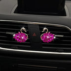 Katutude 2 Pcs Crystal Swan Car Air Vent Clips with Fragrance Tablets, Car Diffuser Air Freshener Vent Clips Air Conditioner Outlet Clip Charm Bling Car Interior Decoration, Rose