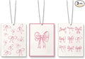 Coquette Pink Bow Air Freshener for Car,Religious Gifts Air Freshener Hanging 3 Pcs for Cars Closet Drawer Books Bathroom,Bags,Car Decor