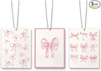 Coquette Pink Bow Air Freshener for Car,Religious Gifts Air Freshener Hanging 3 Pcs for Cars Closet Drawer Books Bathroom,Bags,Car Decor