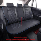 EKR Rav4 Seat Covers Custom Fit for Toyota Rav4 (Only Hybrid) 2019-2025 LE,XLE,XLE Premium,Limited,Woodland Edition, Leather Car Seat Cover Full Set for SUV,Faux Leather(Black with Blue Piping)