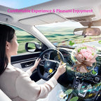 Mini Car Vent Clip Air Freshener, Aesthetic Floral Soap Rose Bouquet Diffuser Decor, Reusable Essential Oil Aroma Pad, Cute Car Accessories Gift for Women (Style I)