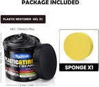 Black Trim Restorer, Plastic Restorer for Cars - Restore Faded Bumpers, Plastic, Trim, Vinyl & Rubber - Car Detailing Kit Tire Shine Applicator Shiny Stuff for Jeep, Truck Car Accessories - 6oz