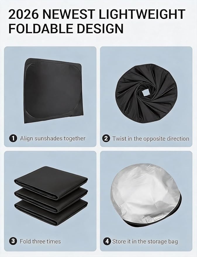 Proadsy Windshield Sun Shade for Nissan Murano 2025-2026 Foldable Front Sunshade Protector Sun Visor Blocks UV Rays Keep Car Cooler Accessories