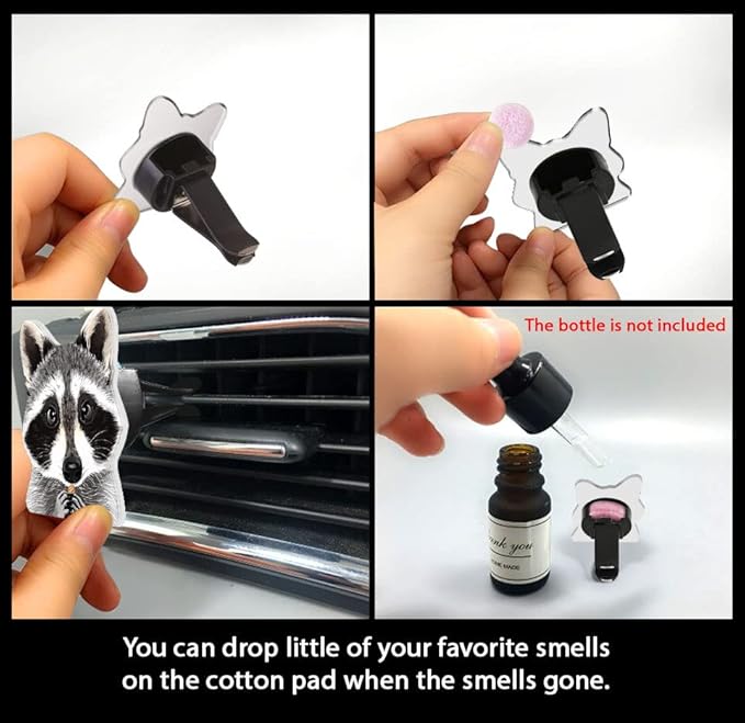 WIRESTER Fresh Scented Car Air Freshener Vent Clip, Decorative Accessories, Interior Decoration for Cars - Cute Animals, Nursery Animals, Chickens, Birds