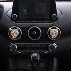 4Pcs Golden Bling Leopard Air Vent Clips, Crystal Car Air Fresheners Vent Clips Diffuser Vent Clip Rhinestone Leopard Decoration Interior Decor Bling Accessories for Women