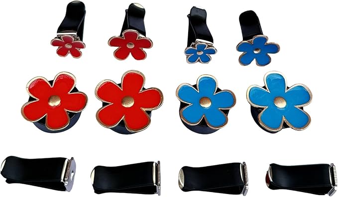 8pcs Cute Five-Petal Flower Car Air Vent Fragrance Clip Daisy Car Air Freshener Air Conditioning Outlet Clip Car Inter Decor (blue red, Ocean)