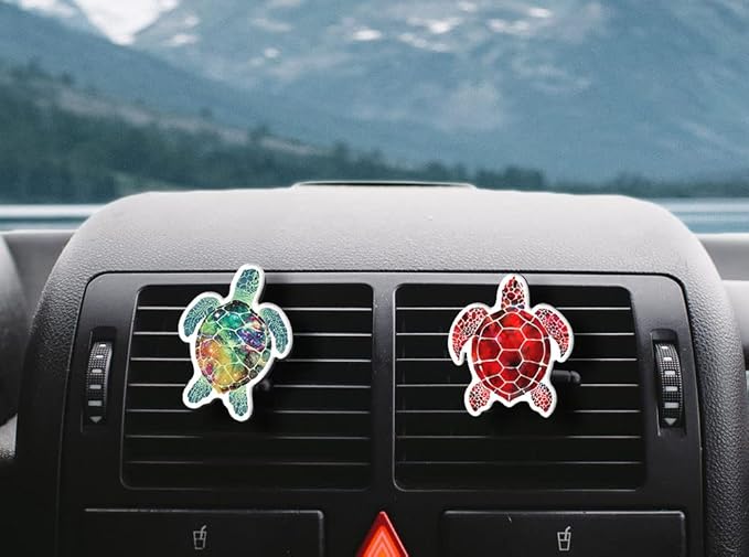 WIRESTER Set of 2 Fresh Scented Car Air Freshener Vent Clip, Decorative Accessories, Interior Decoration for Cars - Cats, Dogs, Crabs, Turtles, Elephant Lion, Giraffe Monkey, Deer Wolf, Zebra